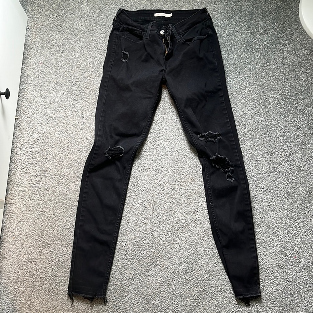Levis Sculpt 720 Jeans High Rise Distressed Super